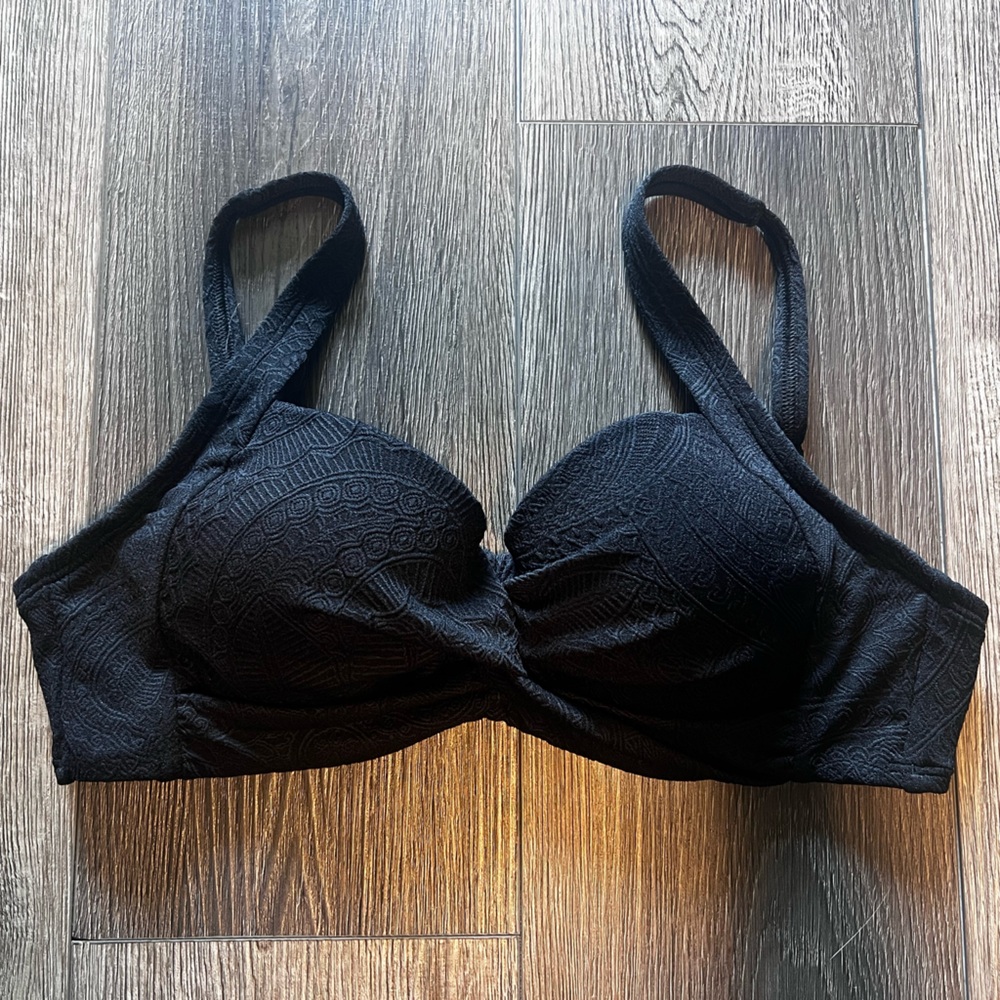 NWT Land's End Black Underwire Bikini Top